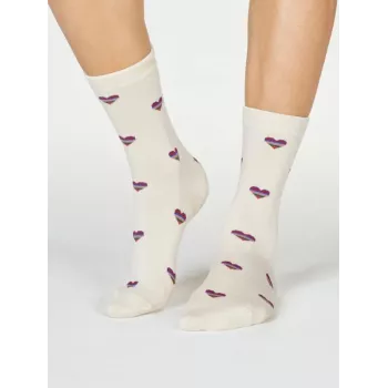 Chaussettes bambou imprimé coeur, marque éthique Thought