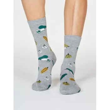 Chaussettes femme en bambou imprimé légumes