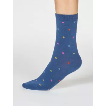 Chaussettes bleu avec imprimé pois