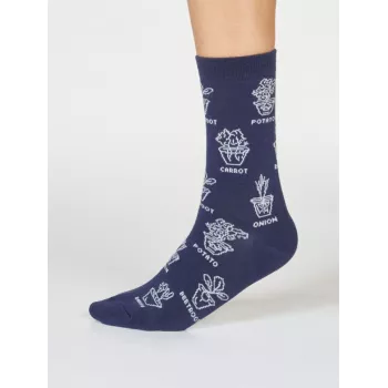 Chaussettes en bambou imprimés de plants de légumes