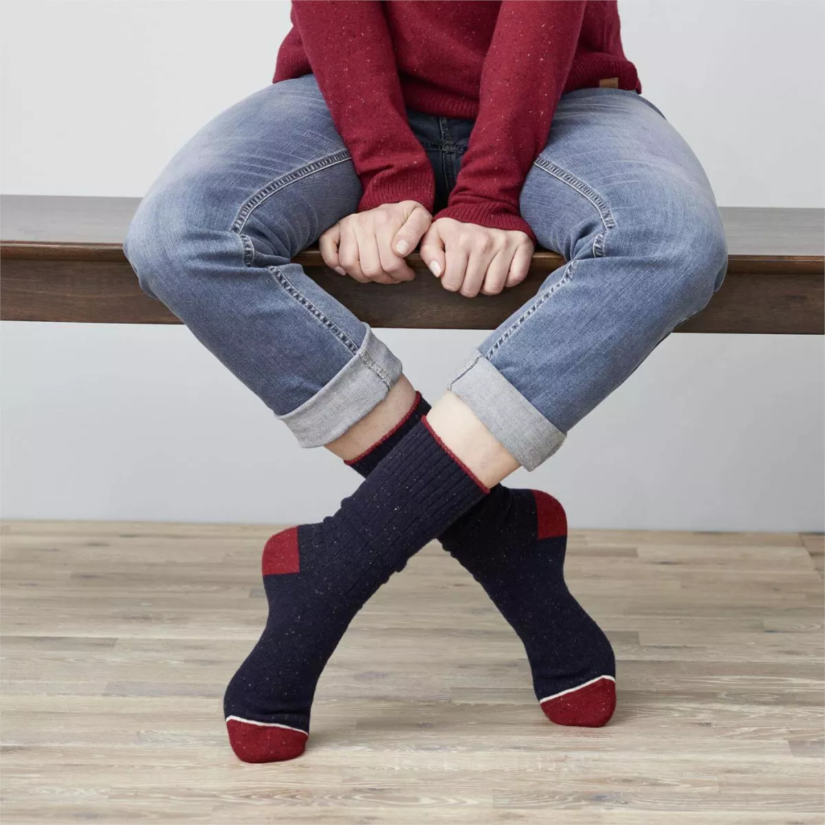 Chaussettes unies en laine 