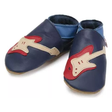 Chaussons cuir souple Starchild Guitare navy