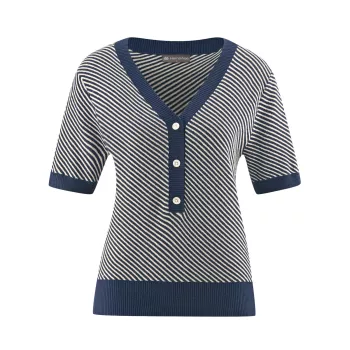 Tricot manches courtes chanvre marine