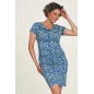 Robe jersey bleue floraison