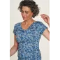 Robe jersey bleue floraison