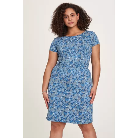 Robe jersey floraison bleue/grise