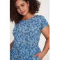 Robe jersey floraison bleue/grise