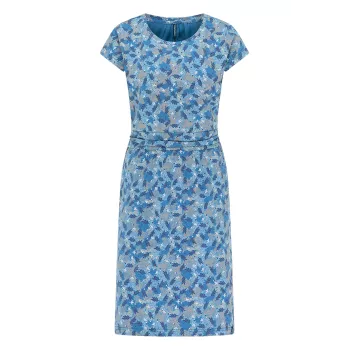 Robe jersey floraison bleue/grise