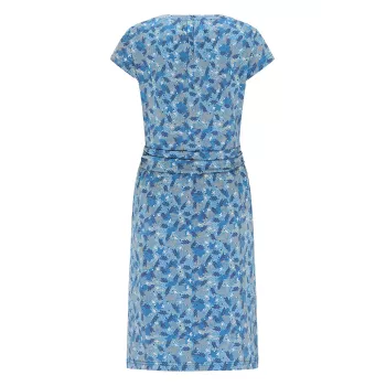 Robe jersey floraison bleue/grise