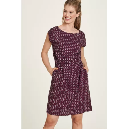 Robe EcoVero bordeaux marguerites 