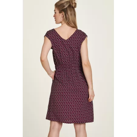 Robe EcoVero bordeaux marguerites 