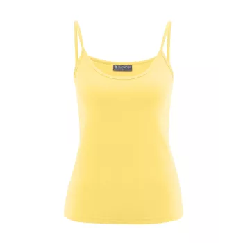 Top moulant jaune butter bretelles coton bio chanvre