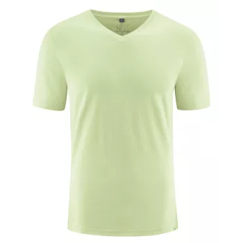 T-shirt vert match chanvre manches courtes col V 