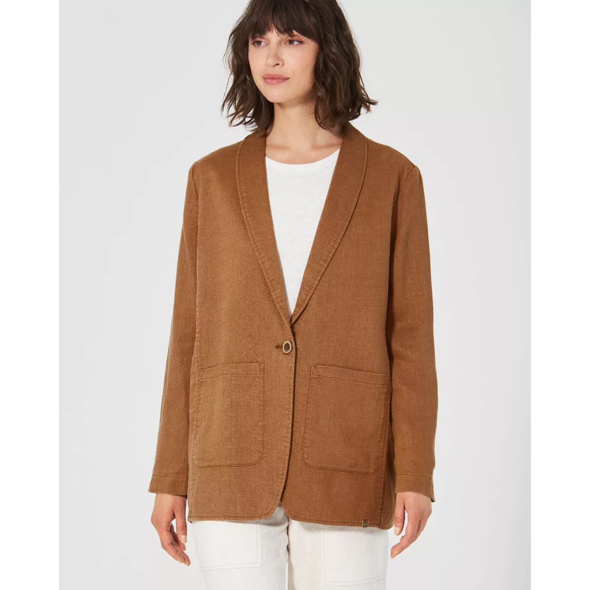 Blazer bio chanvre, mode éthique femme