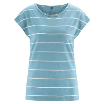 tee shirt bio rayé bleu vague