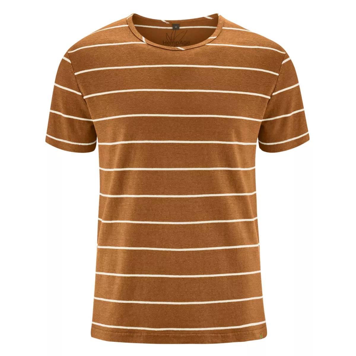 Tee shirt bio couleur amande homme motif rayures 