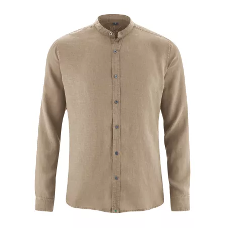 Chemise bio manches longues col mao