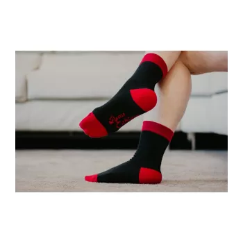 Chaussettes noires et rouge coton bio