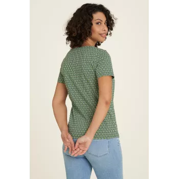 Tee shirt, top coton bio avec imprimé psychédélique