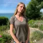 T-shirt en lin bio femme col V fabriqué en Normandie