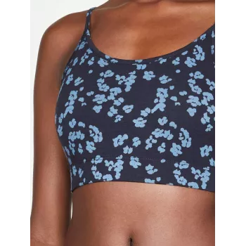 Brassière bleu marine imprimé fleuris coton bio 