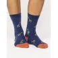 Chaussettes bleu marine imprimés girafe