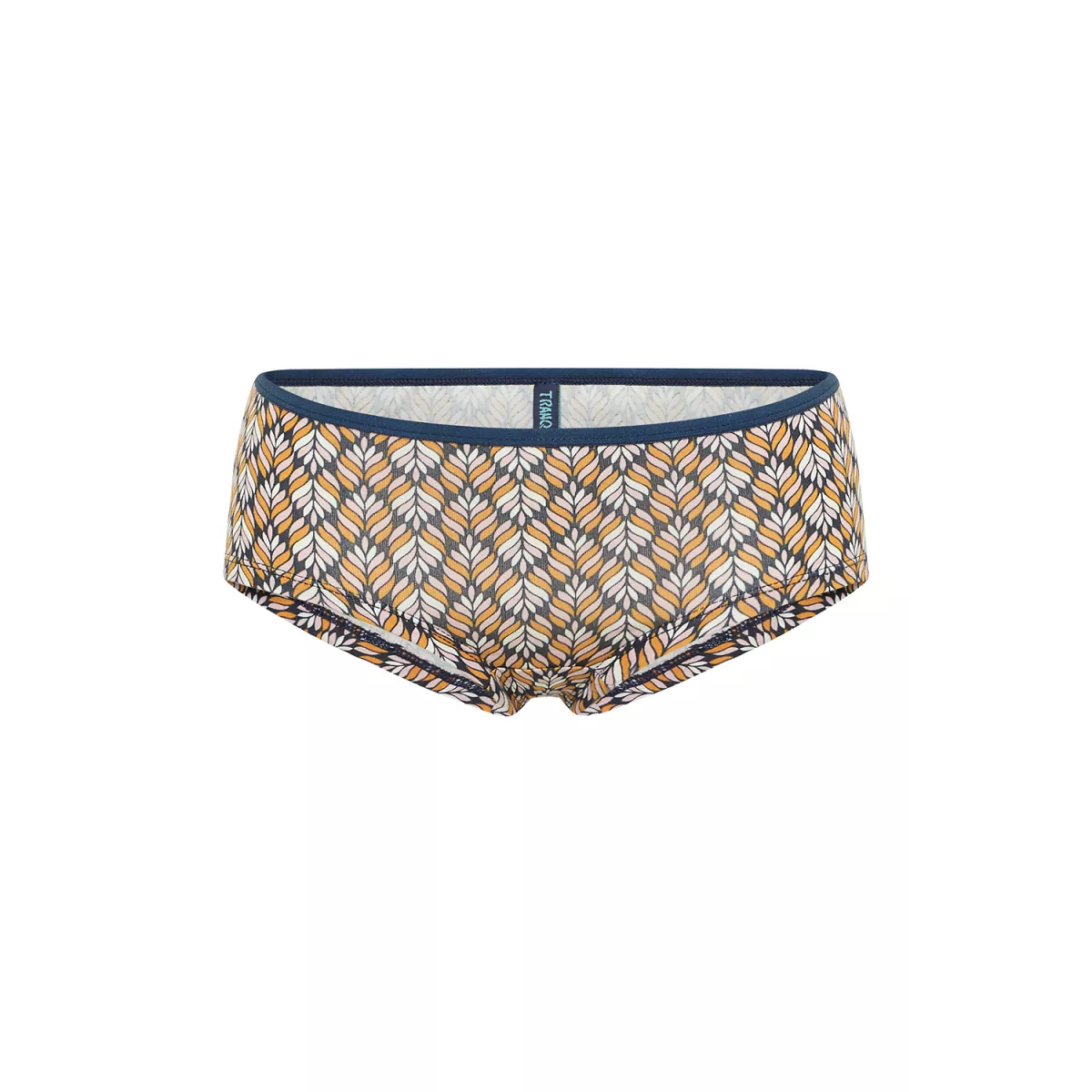 Culotte coton bio bleu marine motif lotus  