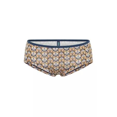 Culotte coton bio bleu marine motif lotus  