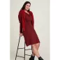 Robe en jersey femme rouge col  cascade 