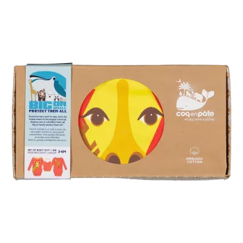 Body Girafe manches longues et bavoir carton