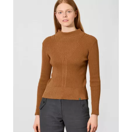 Pull Col Roulé Femme Chanvre Amande