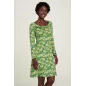 Robe en jersey femme verte  col  cascade 