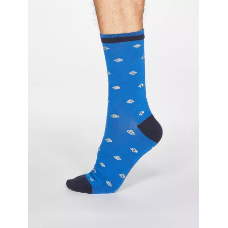 Chaussettes thème mer bleues poissons