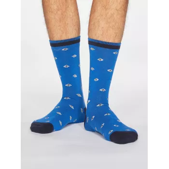 Chaussettes thème mer bleues poissons 