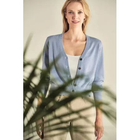 Cardigan Chanvre coloris "water"