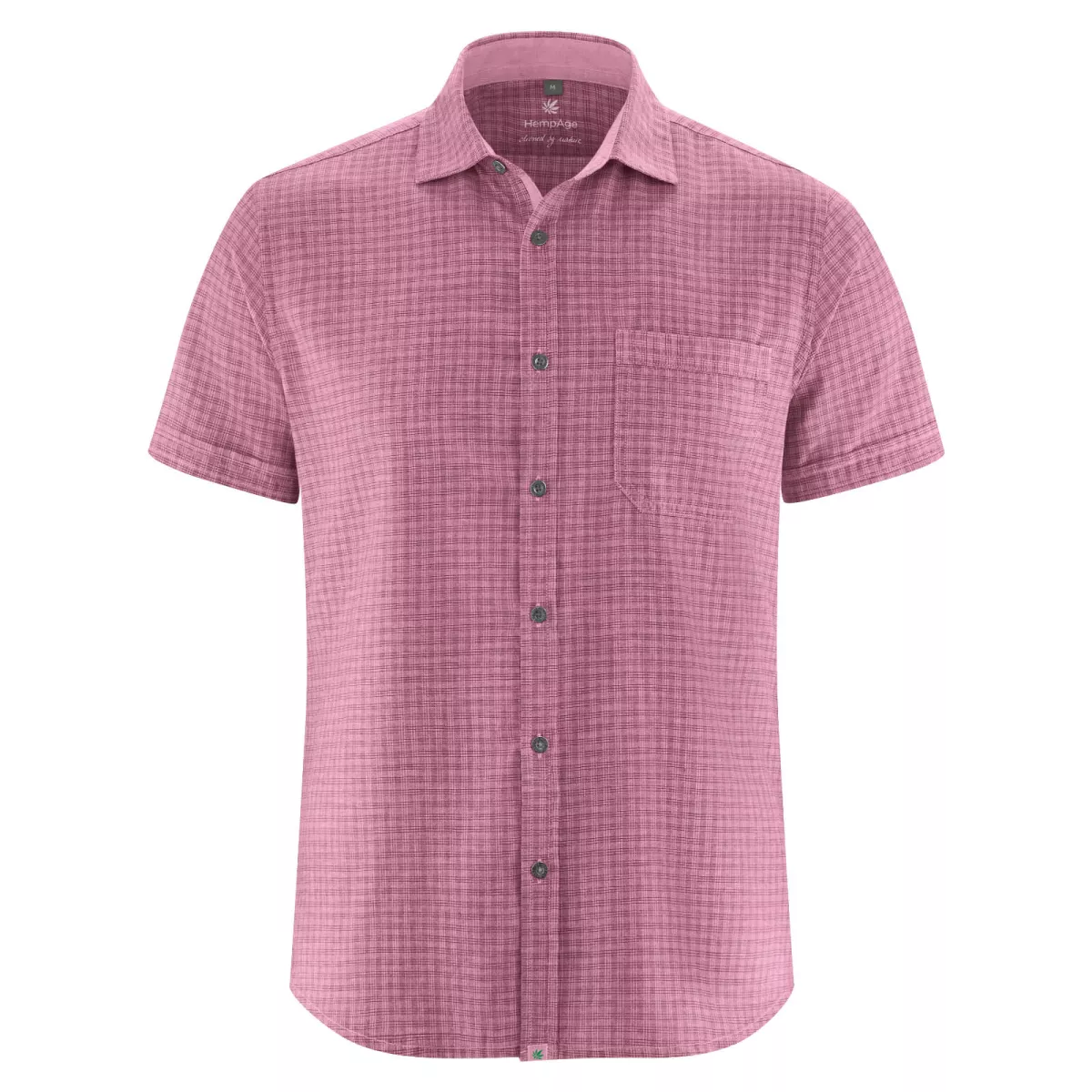 Chemise manches courtes à carreaux chanvre et coton bio