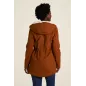 Veste courte femme caramel coton biologique et polyester recyclé