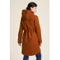 Manteau chaud en sergé et polaire sherpa caramel