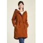 Manteau chaud en sergé et polaire sherpa caramel