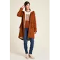 Manteau chaud en sergé et polaire sherpa caramel