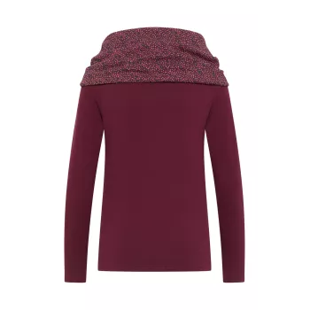 Blouse Rouge à Grand Col en Coton