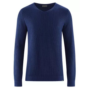 Pull Col V Confortable bleu marine