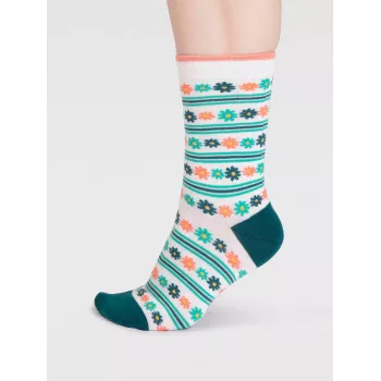 Motifs de lamas et fleurs sur chaussettes éco-responsables