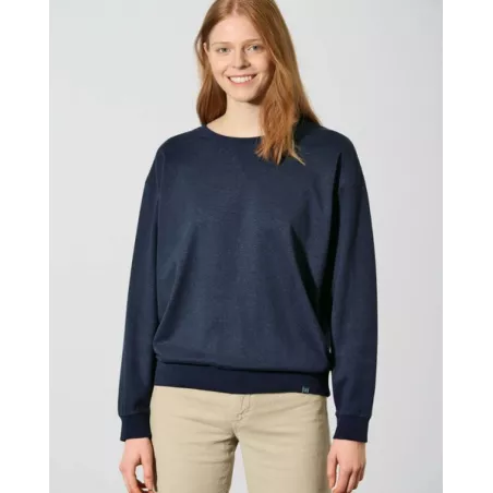 Sweatshirt femme en mélange de chanvre et de coton organique.