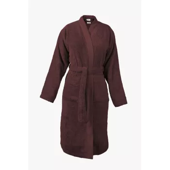 Kimono amarante - peignoir en coton bio