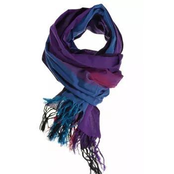 Cheche foulard violet bleu fushia