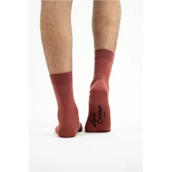 Chaussettes rouge brique en coton bio