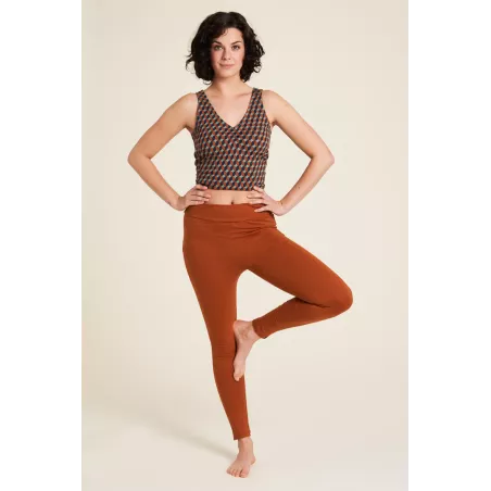 Leggings Femme - Coton Élégant, Nuance Caramel Délicat