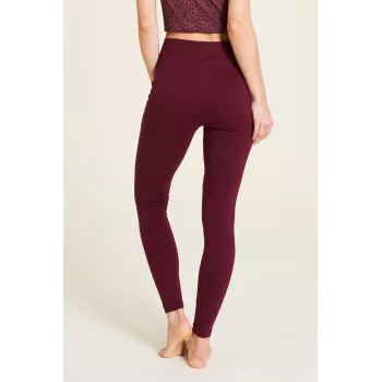 Leggings élégants pour femme en coton couleur vin