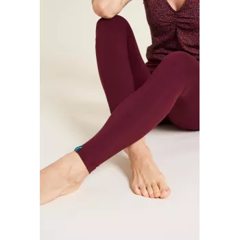 Leggings élégants pour femme en coton bordeaux